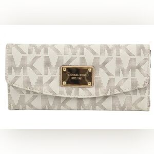 Michael Kors Wallet Jet Set Coin Purse Money MK Bag Open Long Tote Gold Hardware